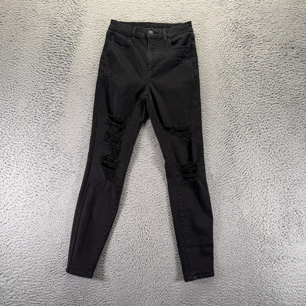 American Eagle Outfitters Jeans Women 2 Black Cotton Denim Jegging Curvy Stretch